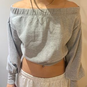 Off the shoulder sweatshirt